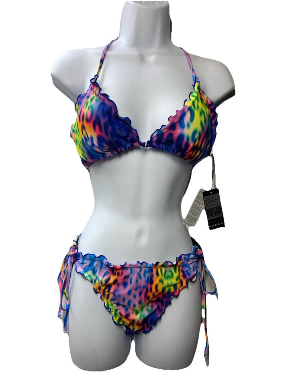 RELLECIGA Women's Leopard Wavy Triangle Bikini Set Brazilian Style Size Large